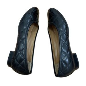 Voltan 1898 Black Patent Quilted Ballet Flats